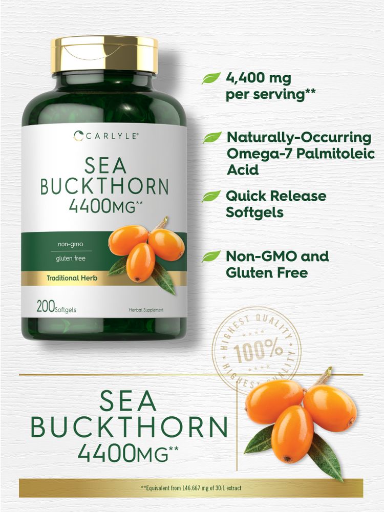 Sea Buckthorn Oil 4400mg | 200 Softgels