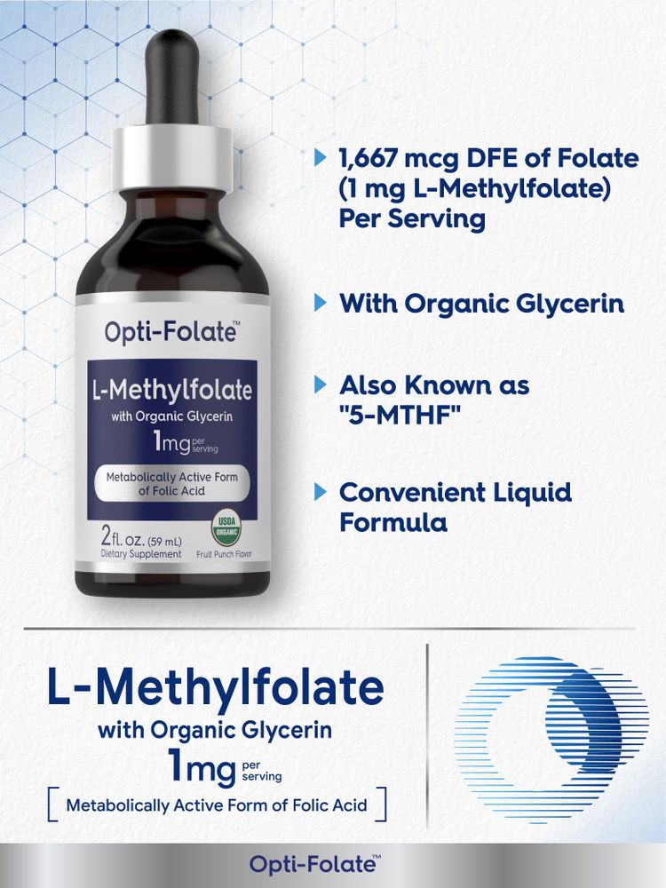 Gotas de L-Metilfolato 1mg | 2oz