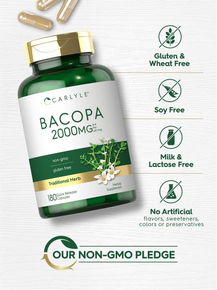 Bacopa Monnieri 2000mg por porción | 180 Cápsulas