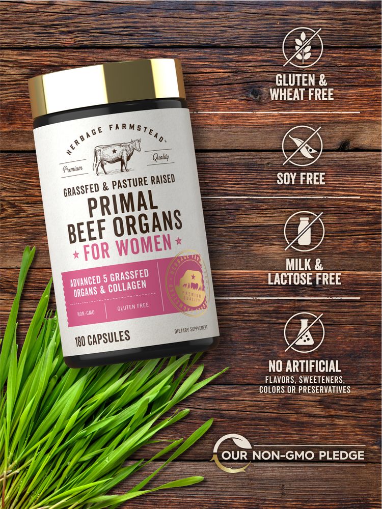 Grassfed Beef Organ Supplement for Women | 180 Capsules