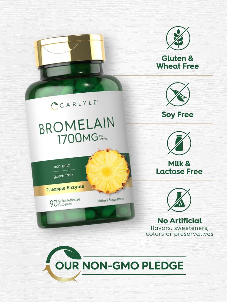 Bromelaína 1700 mg por porção | 90 Cápsulas