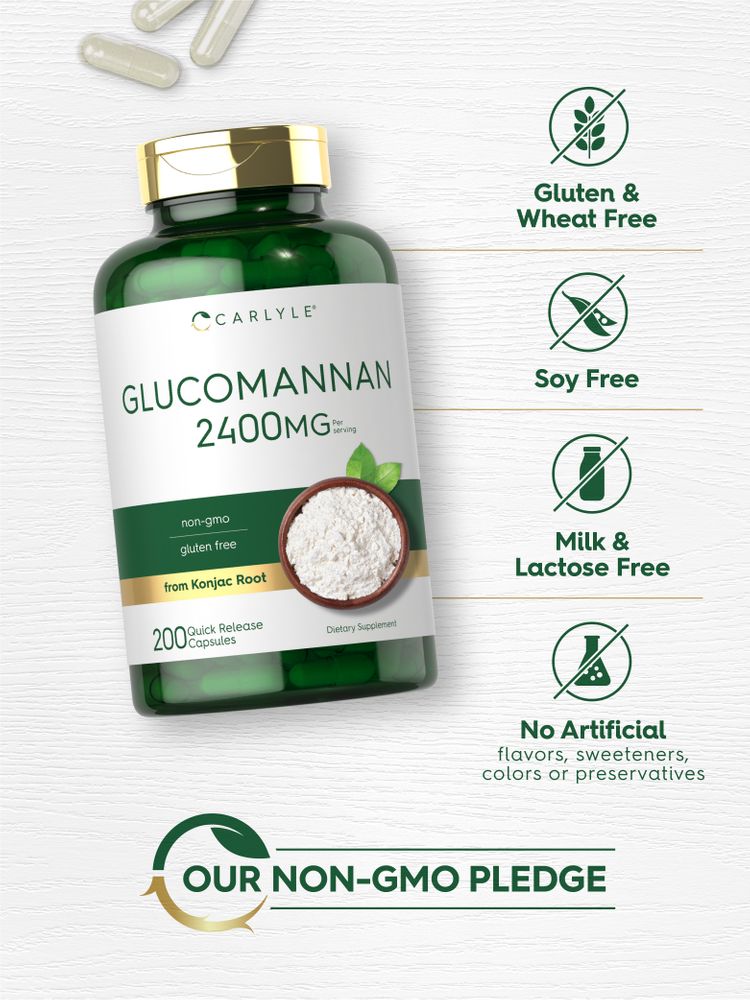 Glucomanano 2400mg por porción | 200 Cápsulas