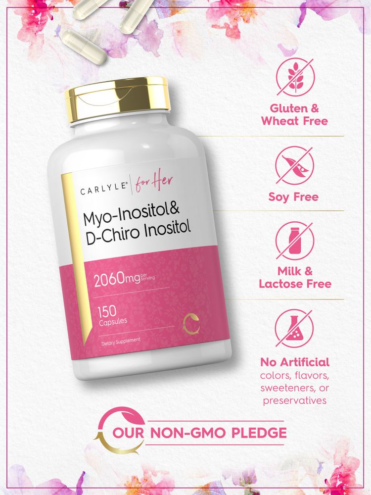 Myo-Inositolo & D-Chiro Inositolo 2060 mg per porzione | 150 Capsule