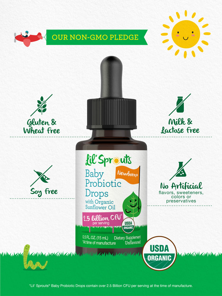 Organic Baby Probiotic Drops | 2.5 Billion CFU