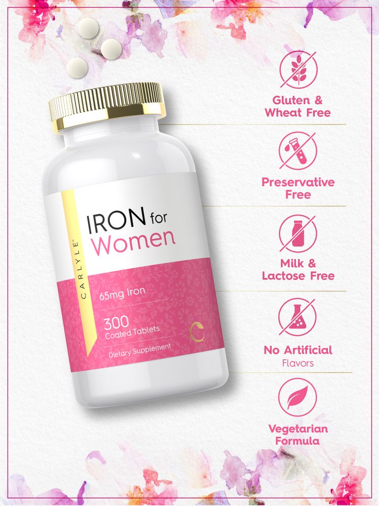 Hierro para Mujeres 65mg | 300 Tabletas