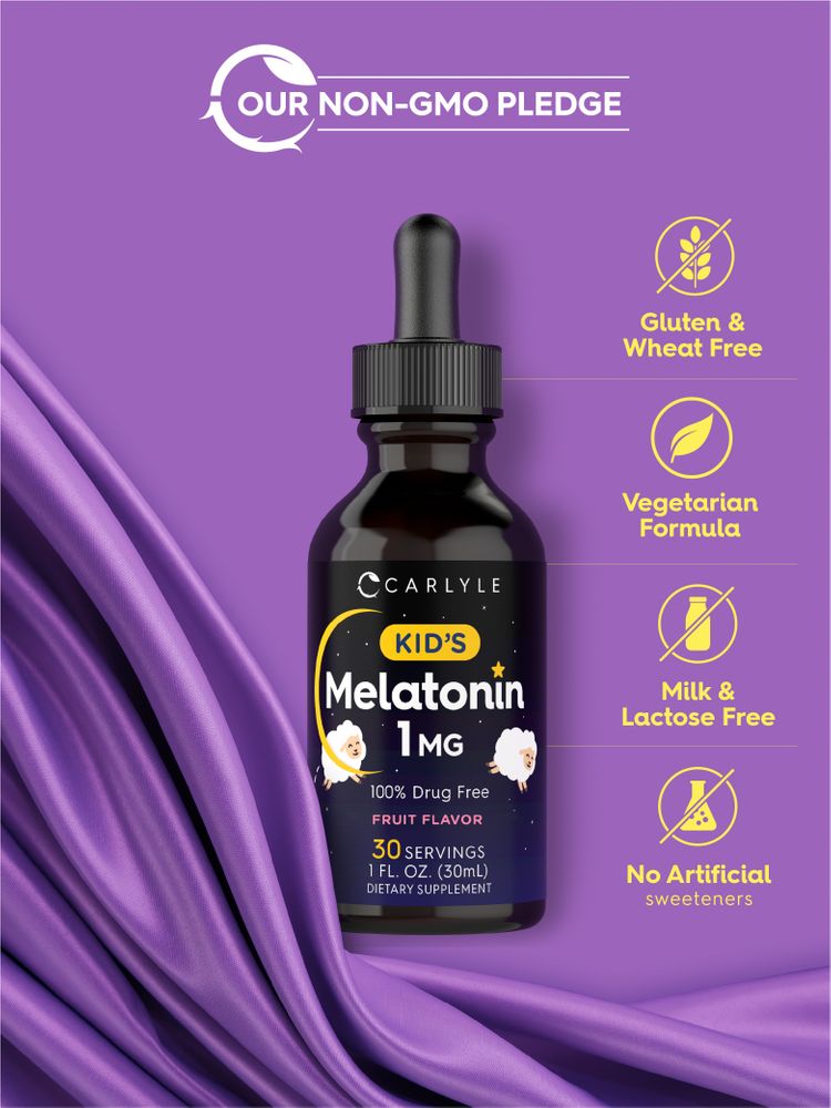 Melatonin for Kids 1mg | 2oz Liquid (Pack of 2)