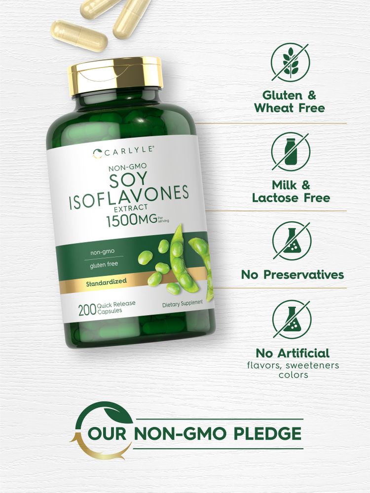 Soy Isoflavones 1500mg per serving | 200 Capsules