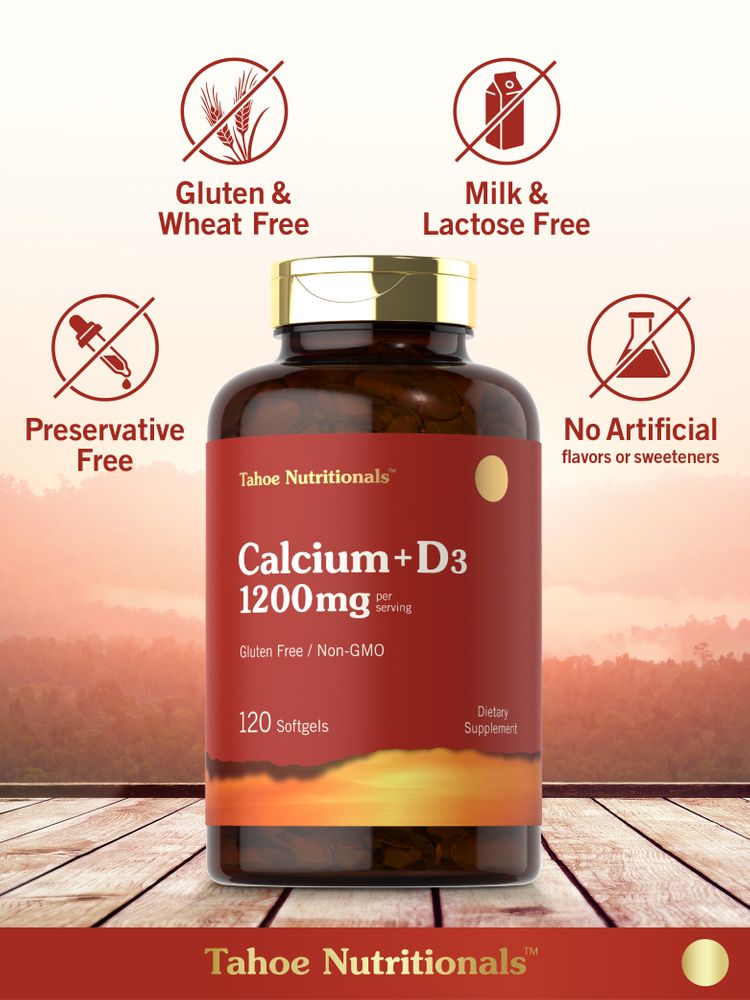 Cálcio com Vitamina D-3 | 120 Cápsulas Gelatinosas