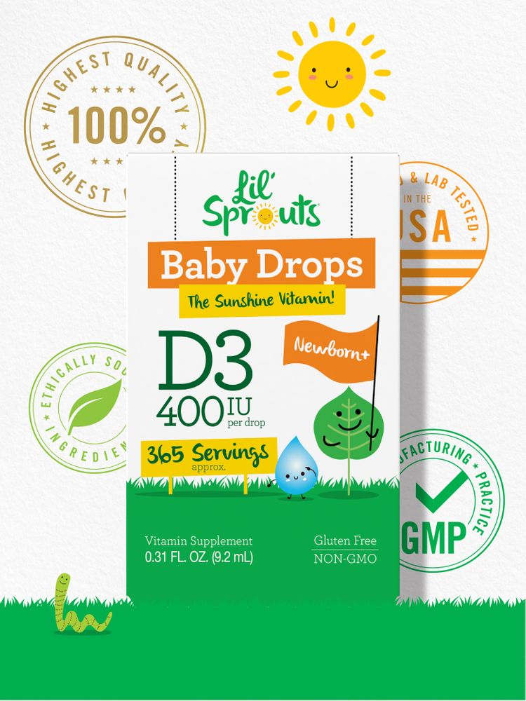 Vitamina D-3 per bambini 400IU | 0.31oz Liquido