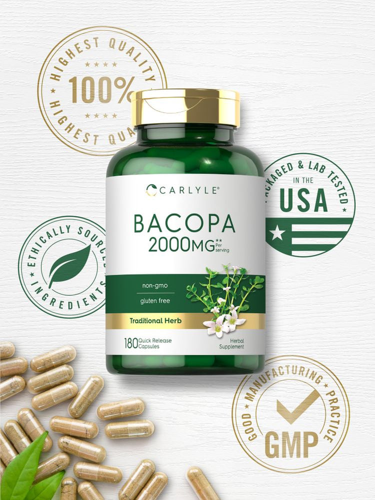 Bacopa Monnieri 2000mg pro Portion | 180 Kapseln