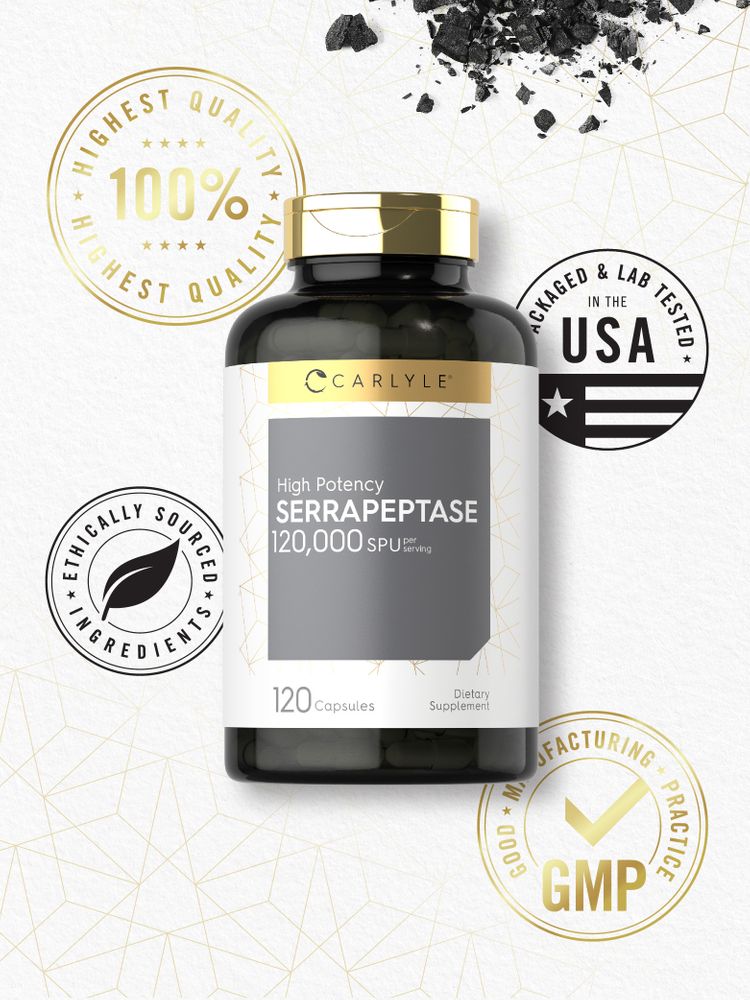 Serrapeptase 120000IU per serving | 120 Capsules