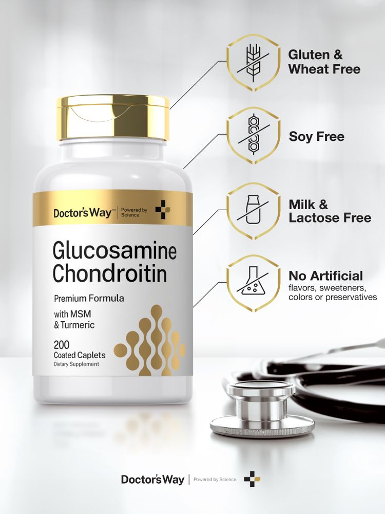 Glucosamine Chondroïtine Curcuma MSM | 200 Comprimés