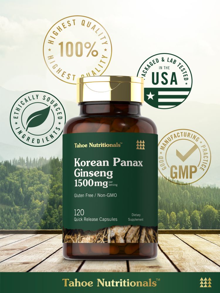 Korean Panax Ginseng 1500mg per serving | 120 Capsules