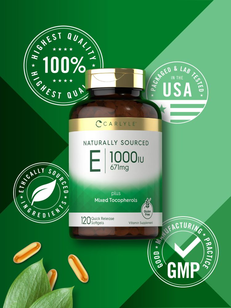 Vitamina E más Tocopheroles Mixtos 1000 UI | 120 Cápsulas Blandas