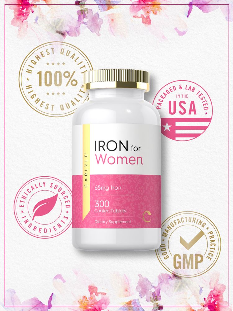 Hierro para Mujeres 65mg | 300 Tabletas