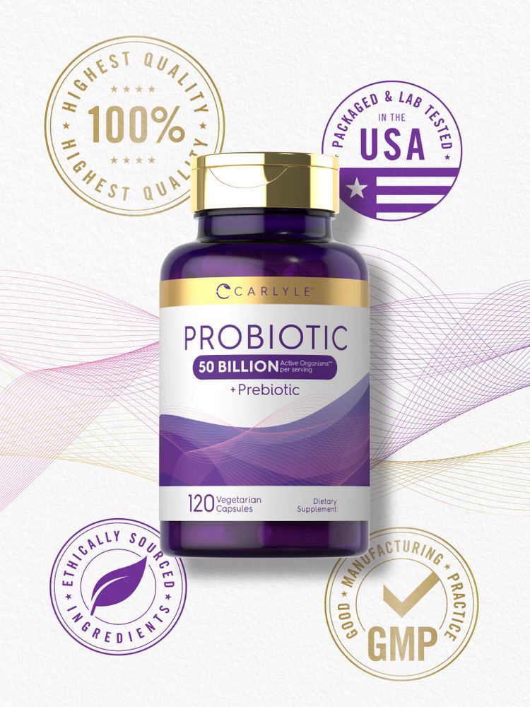 Prebiotic & Probiotic 50 Billion CFU per serving | 120 Capsules