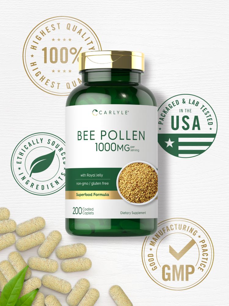 Bee Pollen 1000mg per serving | 200 Caplets