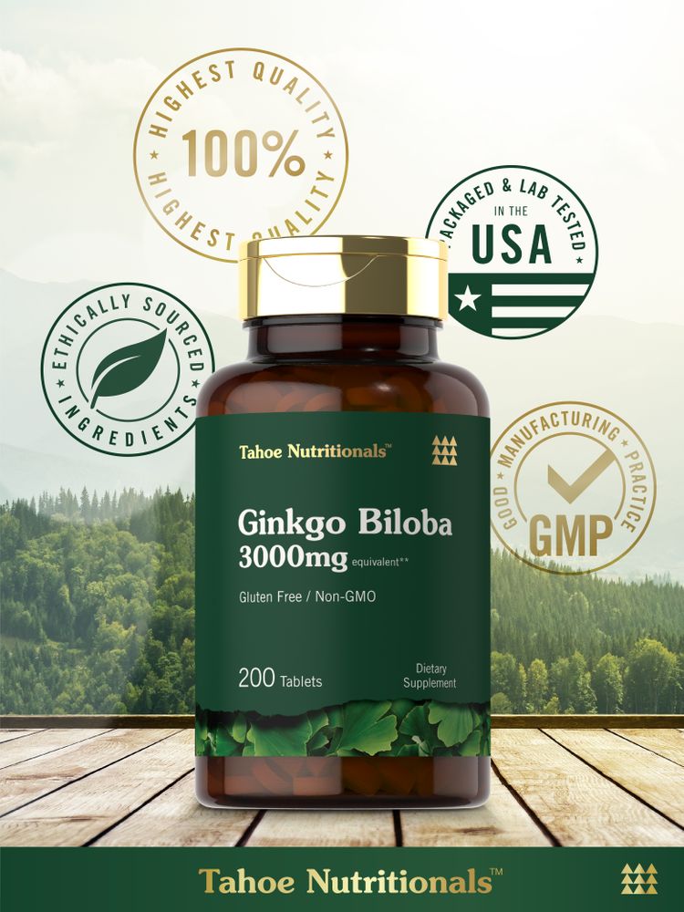 Ginkgo Biloba 3000mg | 200 tabletas