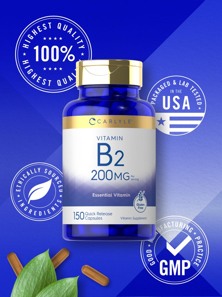 Vitamin B-2 200mg per serving | 150 Capsules