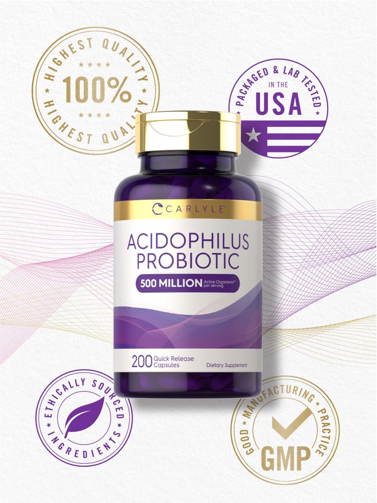 Probiótico Acidophilus 500 Millones de UFC | 200 Cápsulas