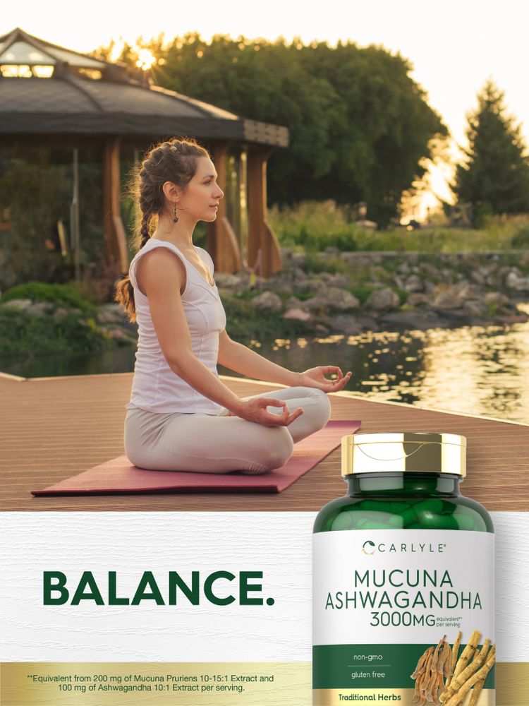 Mucuna con Ashwagandha 3000mg per porzione | 250 Capsule