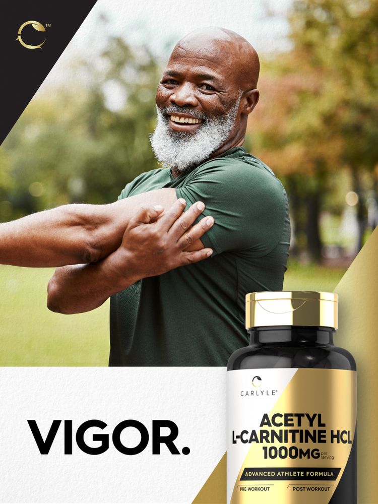 Acetyl L-Carnitine HCL 1000mg par portion | 100 Capsules