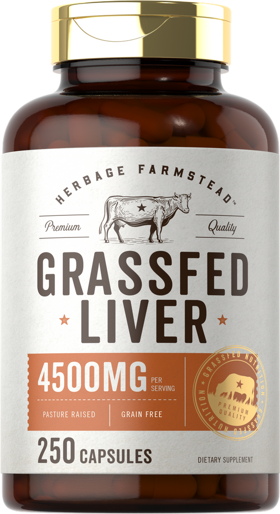 Grass Fed Beef Liver 4500mg | 250 Capsules