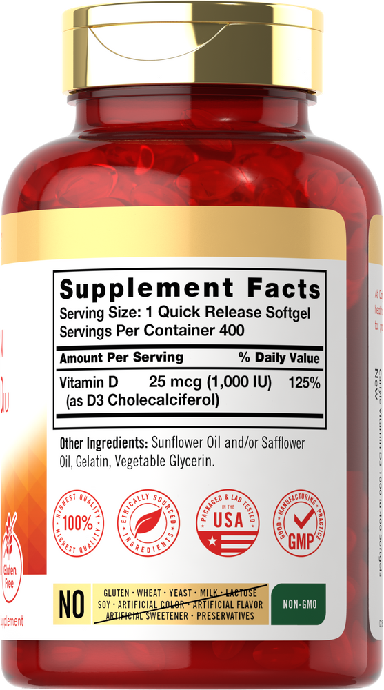 Vitamin D-3 1000IU | 400 Softgels