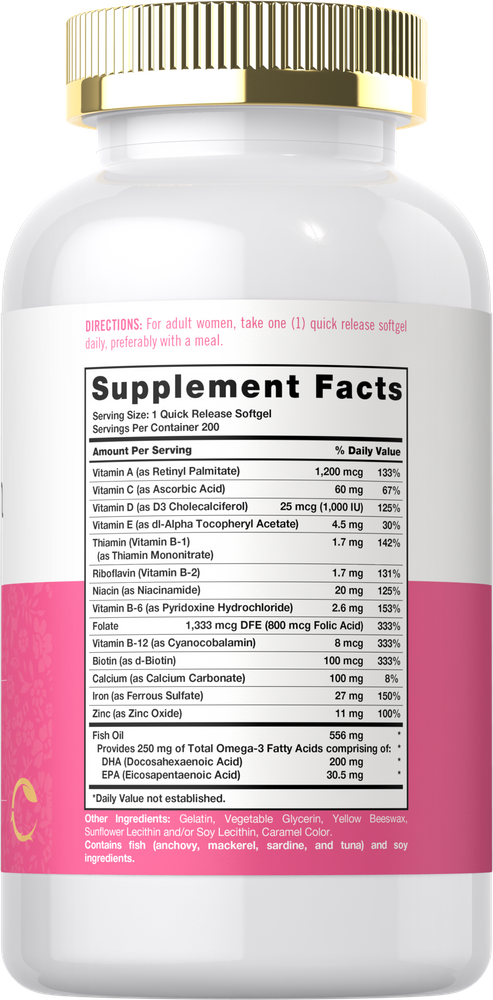 Multivitaminas para Mujeres | 200 Cápsulas Blandas