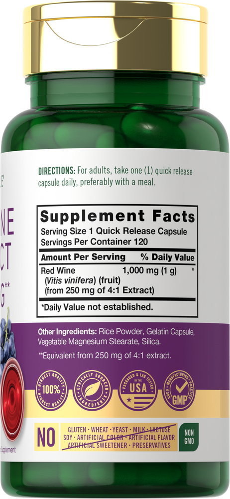 Red Wine Extract | 120 Capsules
