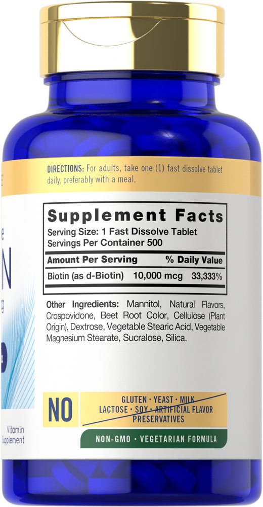 Biotina 10,000 mcg | 500 Tabletas