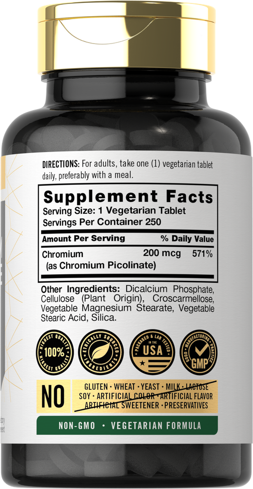Picolinato de Cromo 200 mcg | 250 Comprimidos