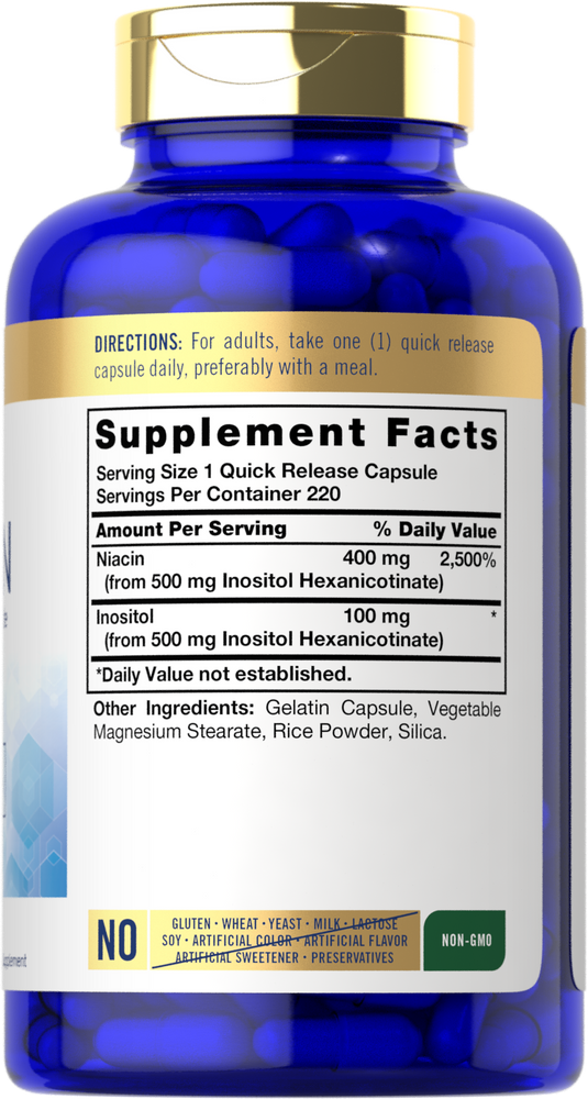 Niacin 500mg | 220 Capsules