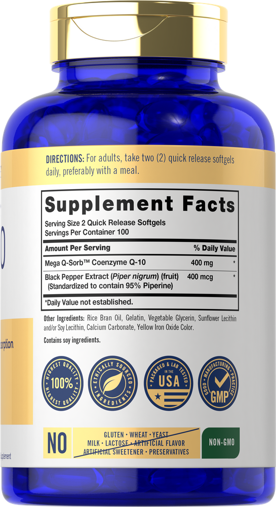 CoQ10 400mg per serving | 200 Softgels