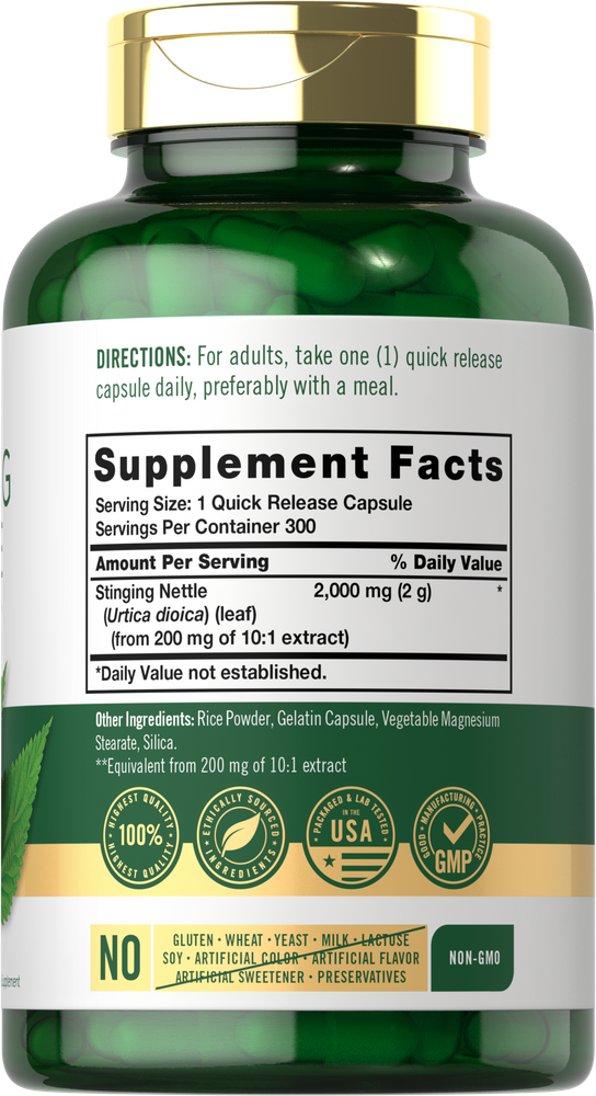 Stinging Nettle Leaf Extract | 300 Capsules