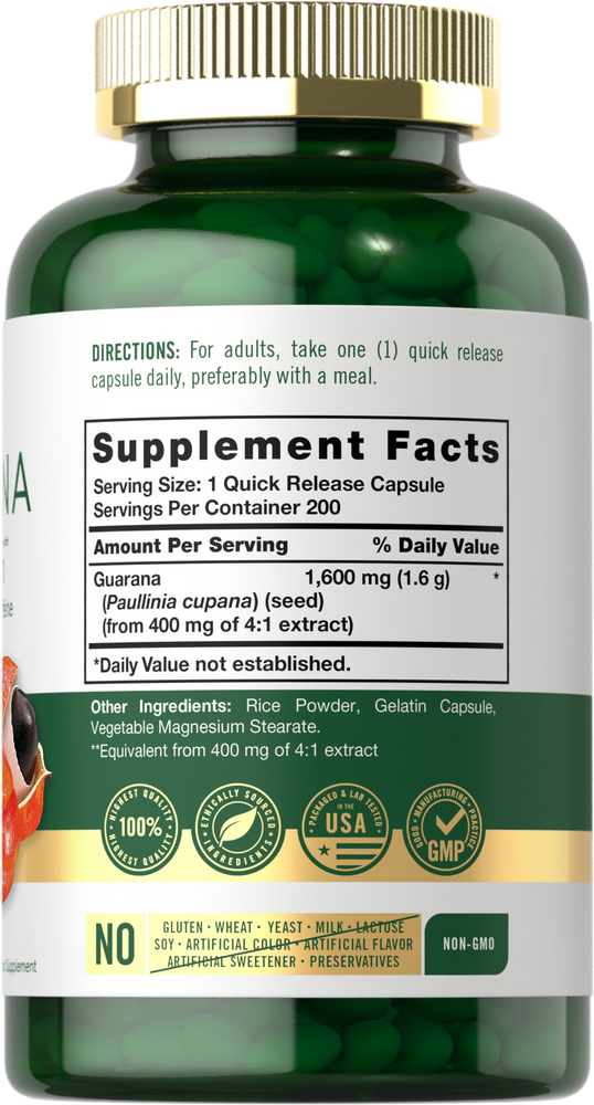 Guarana | 200 Capsules