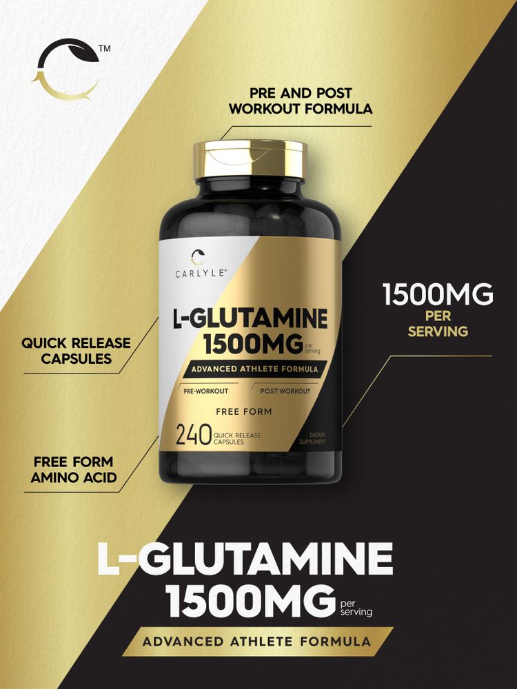 L-Glutamine 1500mg per serving | 240 Capsules