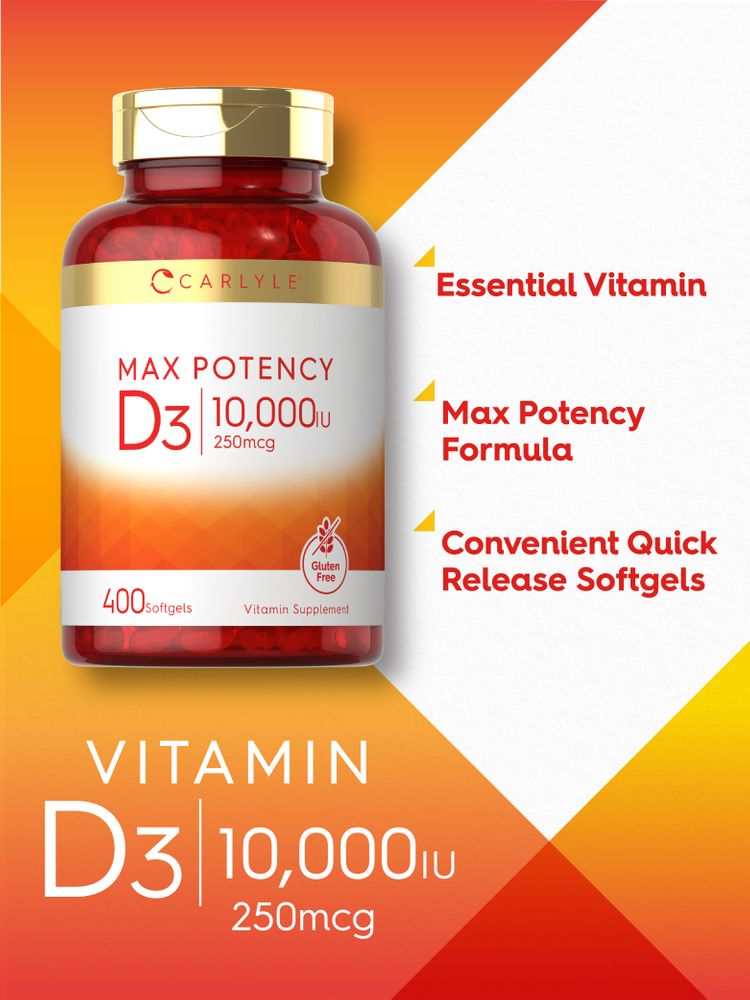 Vitamina D-3 10000IU | 400 Cápsulas