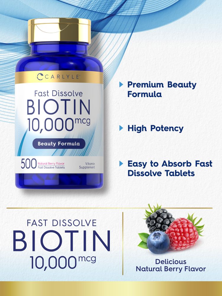 Biotina 10,000 mcg | 500 Tabletas