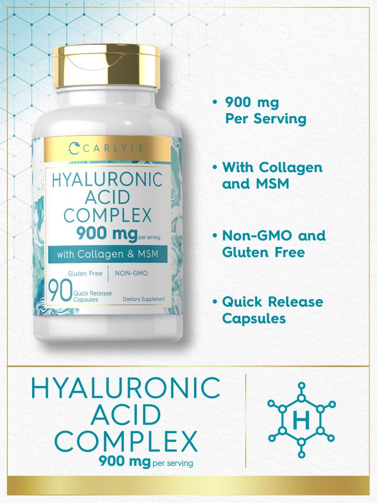 Colágeno con Ácido Hialurónico 900mg por porción | 90 Cápsulas