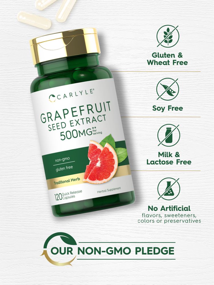 Grapefruit Seed Extract 500mg per serving | 120 Capsules