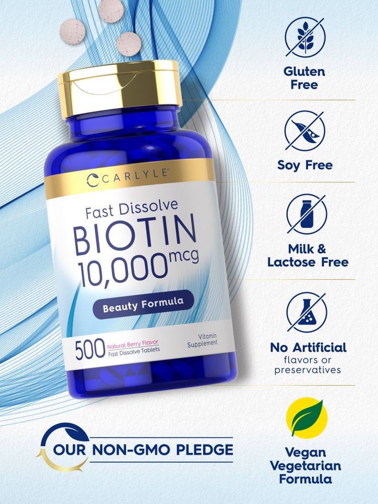 Biotina 10,000 mcg | 500 Tabletas
