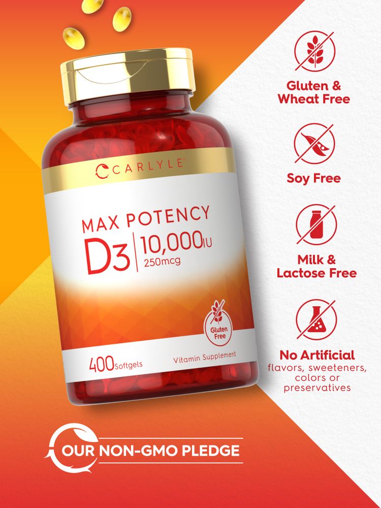 Vitamina D-3 10000IU | 400 Cápsulas