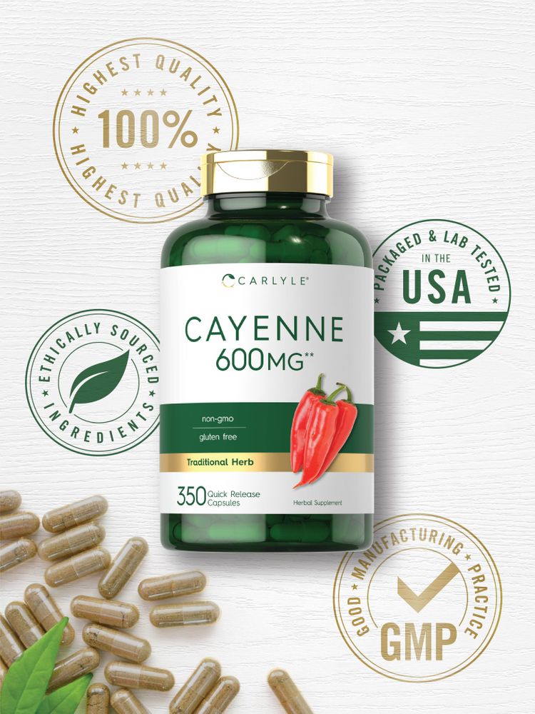 Poivre de Cayenne 600mg | 350 Capsules