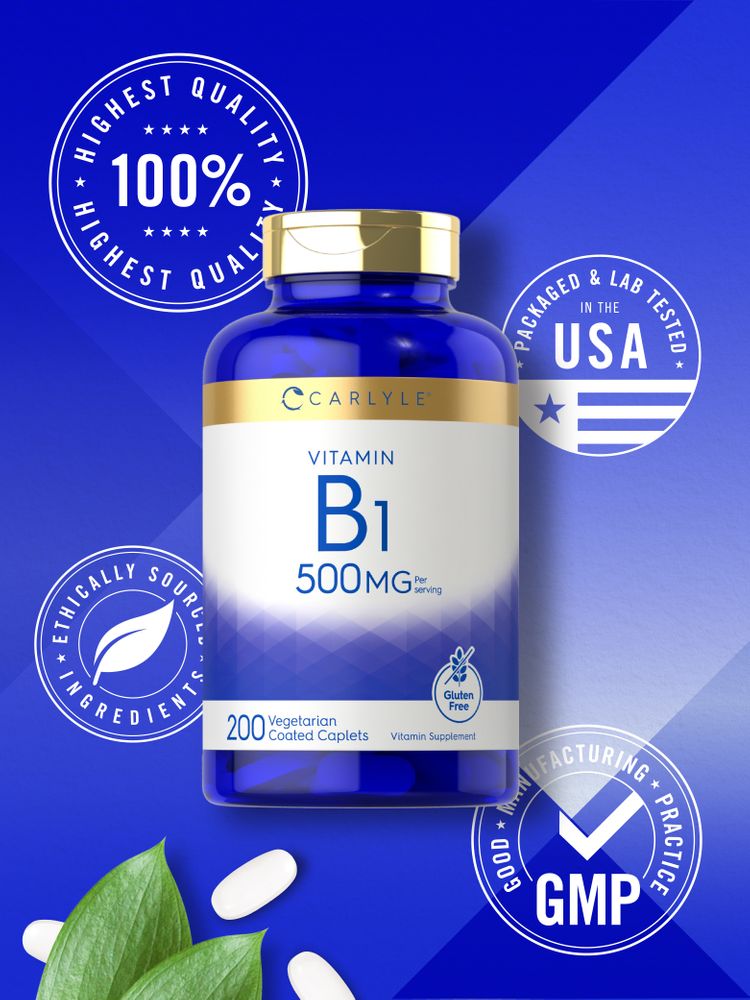 Vitamin B-1 500mg per serving | 200 Caplets