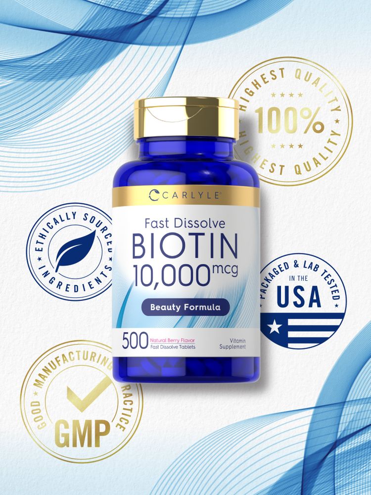 Biotina 10,000 mcg | 500 Tabletas