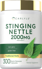 Carlyle Stinging Nettle 2000MG, 300 capsules. Non-GMO, gluten free traditional herbal supplement.