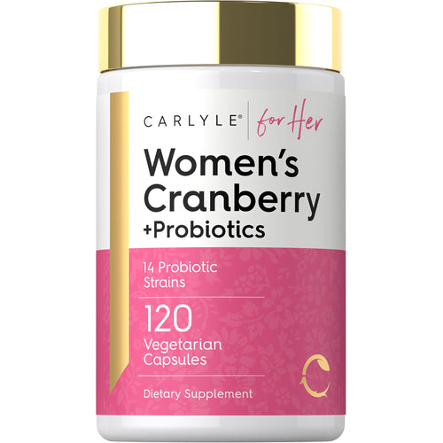 View 1 Dietary supplement with 14 probiotic strains, 120 vegetarian capsules, Women's Cranberry +Probiotics for Her.