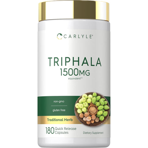View 1 Triphala 1500mg equivalent, 180 Quick Release Capsules, non-GMO, gluten-free, Traditional Herb Dietary Supplement.