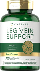 Leg Vein Support, 180 quick-release capsules, dietary supplement bottle.